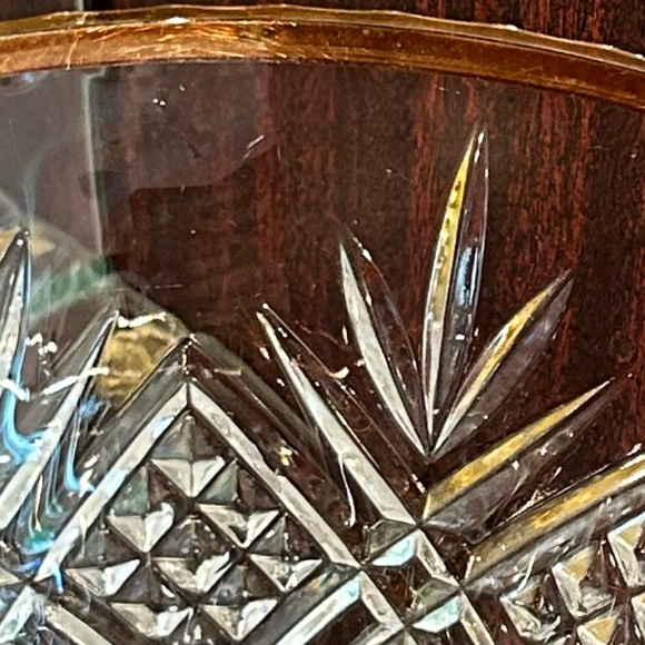 Gorgeous Vintage Cristal de Flandre France Gold Rim Crystal Bowl 8.88" Diameter - Picture 7 of 12